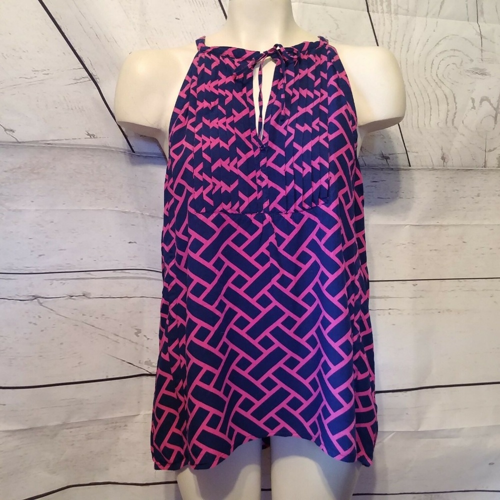 Escapada  Spaghetti Strap  Pink Blue  Geometric